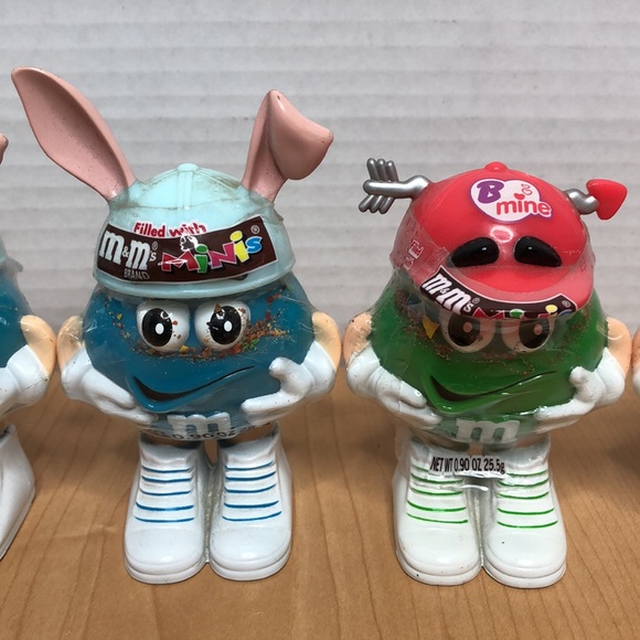 8pc Vintage 80's M&M's Minis Assorted Holiday Candy Dispensers - Picture 5 of 11